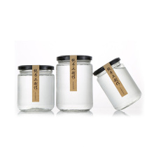 high quality  round 8oz 10oz glass canned food storage jar with metal lid